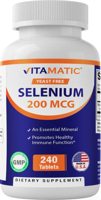 비타매틱 효모 프리 셀레늄 200mcg (L-셀레노메티오닌) - 240정, 1개 - 쿠팡