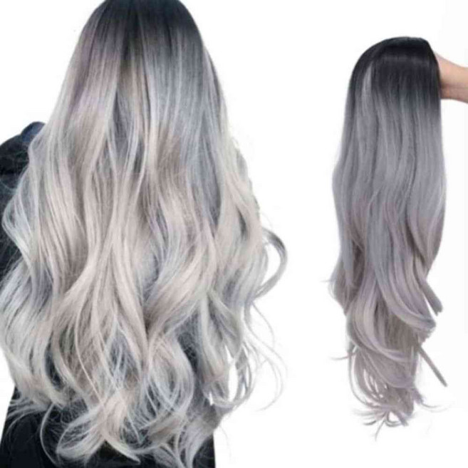 헌군 은발 투톤 웨이브 긴머리 가발 긴머리가발 코스프레가발 파티가발 su0+562QL