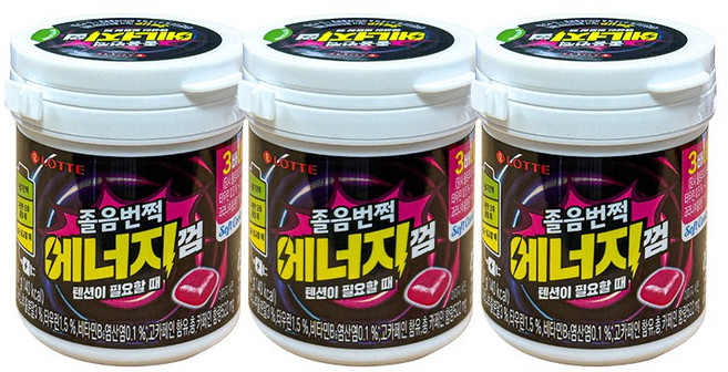 롯데웰푸드 졸음번쩍 에너지껌, 87g, 3개