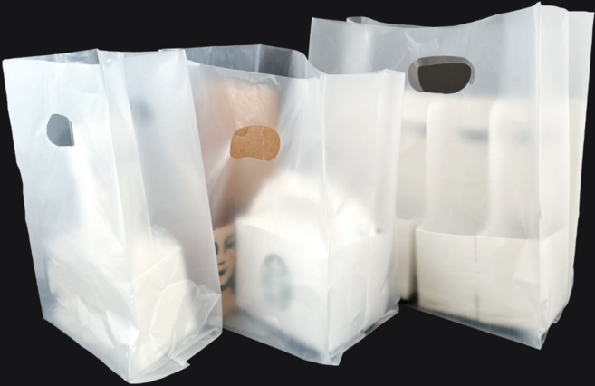 비닐쇼핑백 HD 비닐봉투제작 투명쇼핑백 투명비닐 도시락봉투 링봉투 비닐쇼핑백 선물용비닐 배달봉투 스시, 100매, 반투명