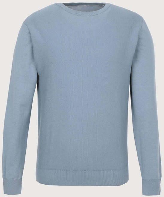 [봄 가을 특가] 트레몰로 (주)세정 남성 앞판 촘촘 짜임 연블루 면 혼방 물세탁 남자 긴팔 라운드 니트 티셔츠 -7881 트레몰로7881