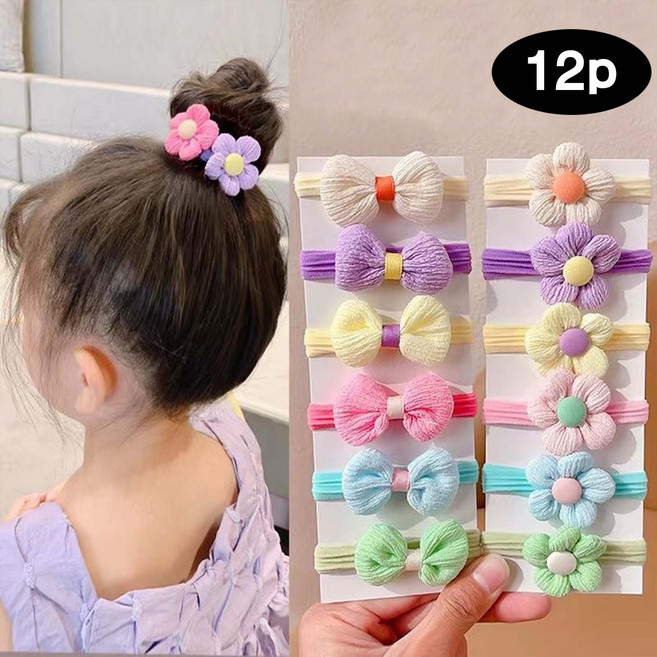 [루이/아동 헤어악세서리] 꽃 리본 디자인 머리핀 유아용 부드러운 소재