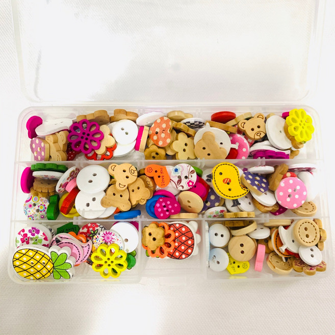 쏘하 재고처리 나무단추세트 케이스포함, 1개