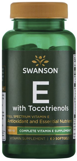 Swanson 斯旺森 多重維生素E生育三烯酚軟膠囊, 60顆, 1罐