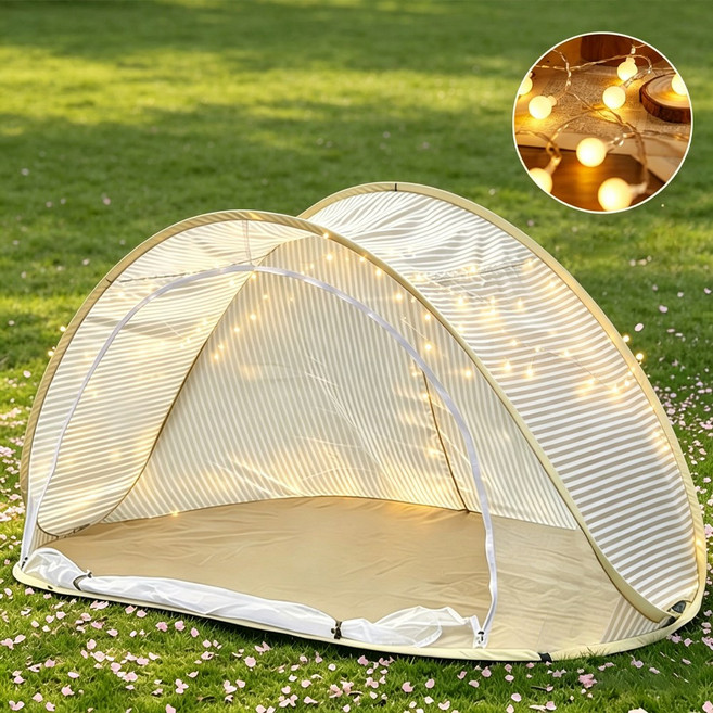 엠티링크 그늘막 원터치 팝업 텐트 캠핑 나들이 한강 피크닉용 메쉬문 간편 설치 실외 실내 휴대용, 세트A, 2-3인용