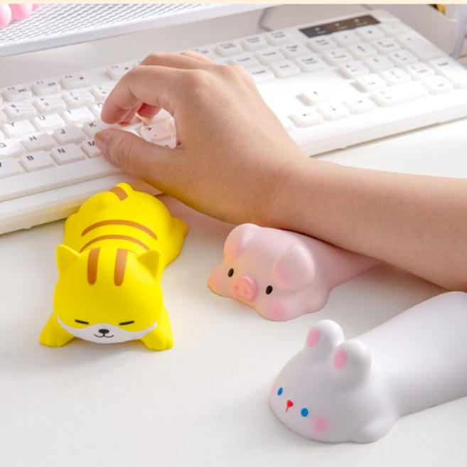 브리스크스타일 동물 마우스 키보드 손목 보호 쿠션, 돼지