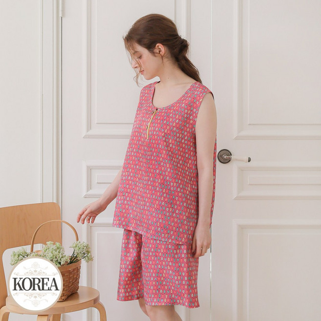 여성 인견 홈웨어 여자 민소매 잠옷 트리트 25S350(V2)