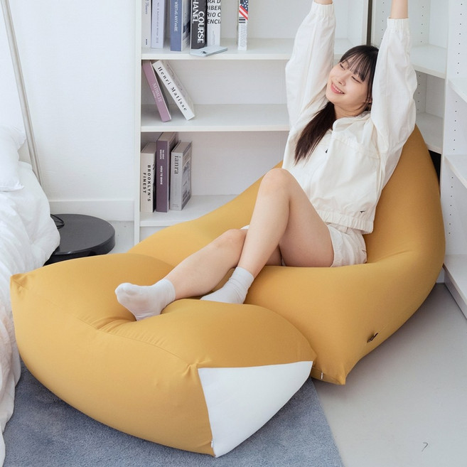 LINU 리누 빈백 등쿠션 스툴 허니홈 세트, 앰버