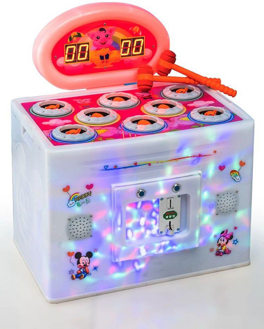 한행 두더지게임기 실내게임 뿅망치 놀이동산 망치, 크림화이트 표준