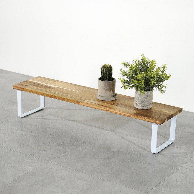 아카시아 화분 다이 진열대, 1개, 화이트