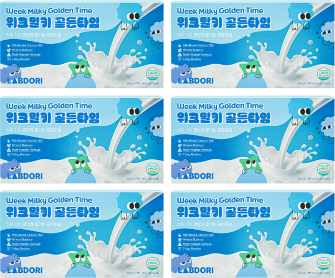 하루 한병 칼슘 500mg 골든타임 위크밀키 성장기 레시피, 6개, 7회분