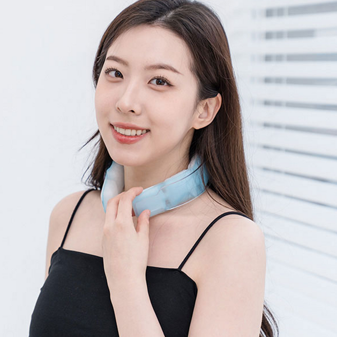 넥쿨러 냉감 쿨 스카프 아이스 넥 쿨러 쿨링 밴드 독일정품소재, 1개, 아이스넥밴드(콜드블루)+전용파우치