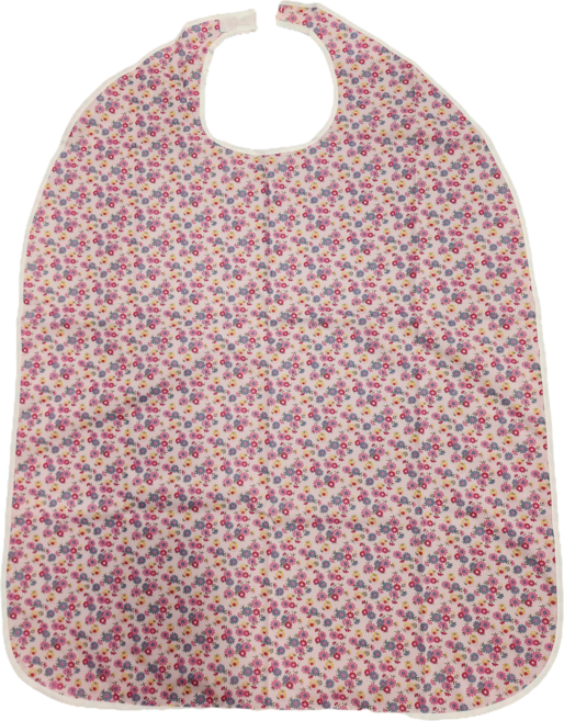 성인 턱받이 성인 앞치마 방수 환자용턱받이 식사 간병 요양, 핑크들꽃, 1개