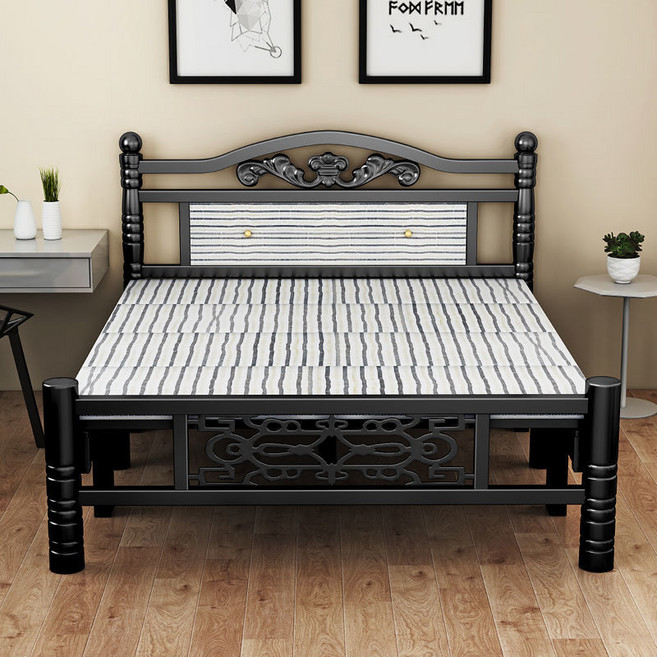 접이식침대 휴대용 1인용간이침대 침대프레임, 블랙