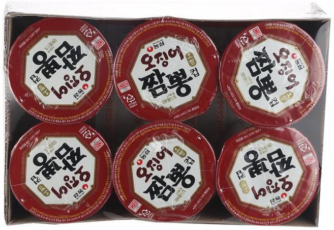 컵멀티)농심 오징어짬뽕컵 67g x 6입-6개, 6박스