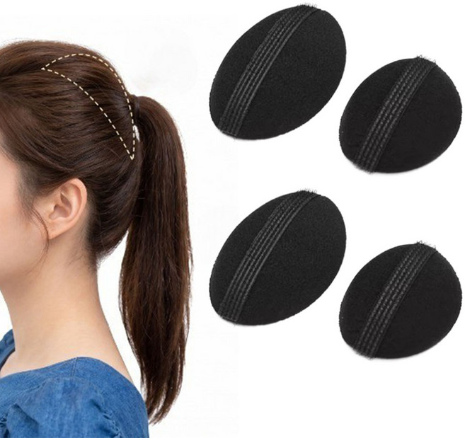 슈리팜 앞머리 뽕 정수리 볼륨 패드 고정형 2종, 2개, 블랙