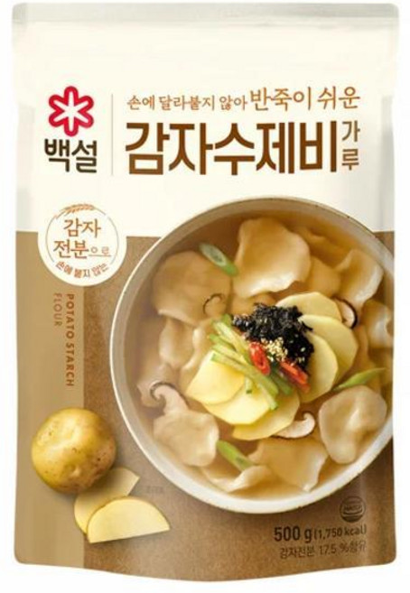 CJ 백설 감자수제비가루, 500g, 140개
