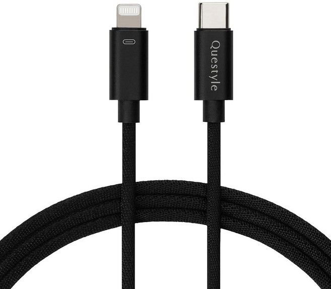 Questyle USB C DAC OTG 케이블 4피트/1.2m 오디오 어댑터 아이폰 13/12/11/X/8/7/6/플러스 아이패드 프로/에어/미니 iOS15 to 타입 C, 1.2m(4피트), 라이트닝 USB-C OTG 케이블