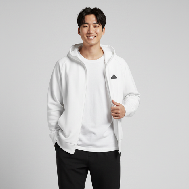 아디다스 후드집업 트레이닝 화이트 자켓 스포츠웨어 에어로레디 Z.N.E 우븐 풀집업