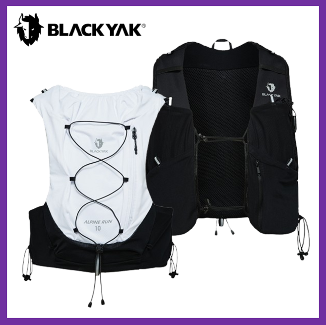 블랙야크 알파인런UL10 M 산행 트레일러닝 조끼형 배낭 중장거리 트레일 러닝베스트, BLACK