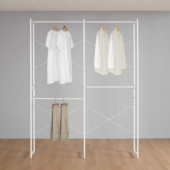 휴센 이지홈 행거 시스템행거 스탠드 2단행거 드레스룸 시스템장 옷장, 4-1. 드레스룸1700