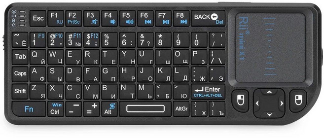 Rii i4 미니 블루투스 무선 키보드(터치패드 포함) Windows 안드로이드 TV 박스 스마트 TV용 2.4GHz 백라이트 마우스 원격 제어, Russian Keyboard