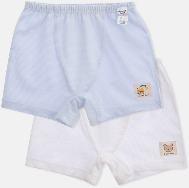 오가닉붐 남아용 통기성 매쉬 쟈가드 학생 사각 팬티 2종 세트