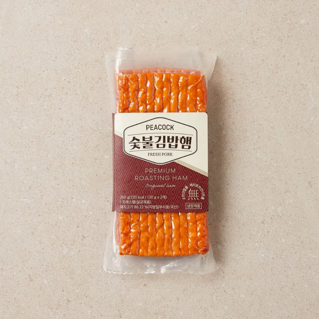 피코크 숯불 김밥 햄 260g 냉장, 아이스박스포장, 2개