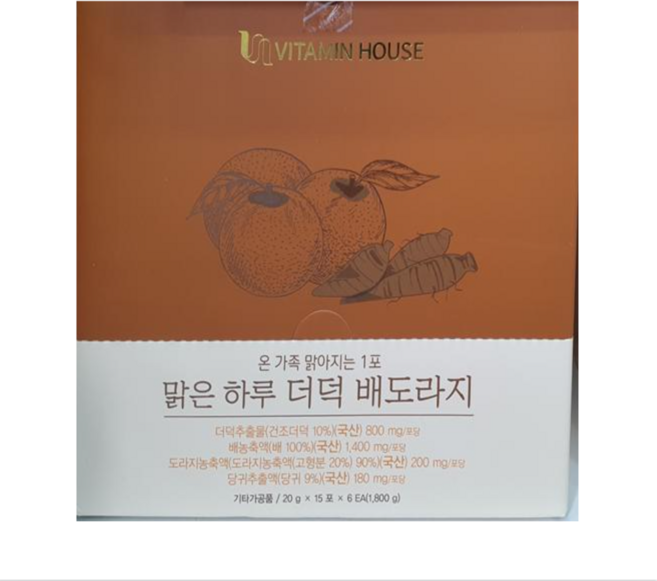 [건강약팜] 온가족 환절기 맑아지는 맑은하루 더덕 배 도라지 달달 사포닌 약국 건강 식품 코너 정품 90포, 1.8kg, 1박스