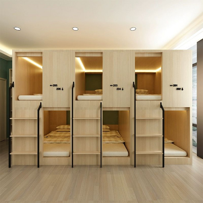 캡슐침대 호텔 기숙사 숙박 수면방 스페이스침대 가정용, 2m x 0.9m x 2.4m, 1개