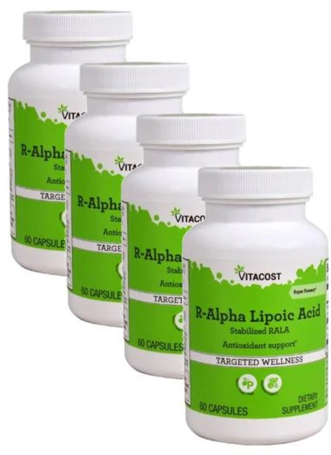 비타코스트 R-알파리포산 210mg 캡슐 Vitacost R-Alpha Lipoic Acid Stabilized RALA, 4개, 60정 - 쿠팡