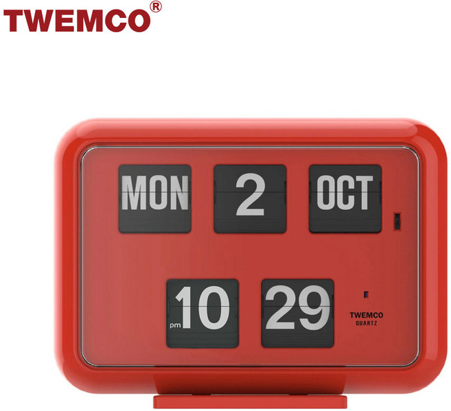 트웸코 QD-35 퍼페추얼 캘린더 플립 벽시계 탁상시계 겸용, 레드