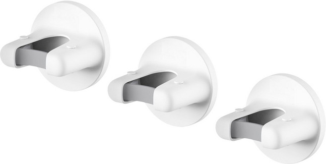 마벨인홈 무타공 청소도구 후크 주방 욕실 밀대 우산걸이, 3개, 화이트 원형