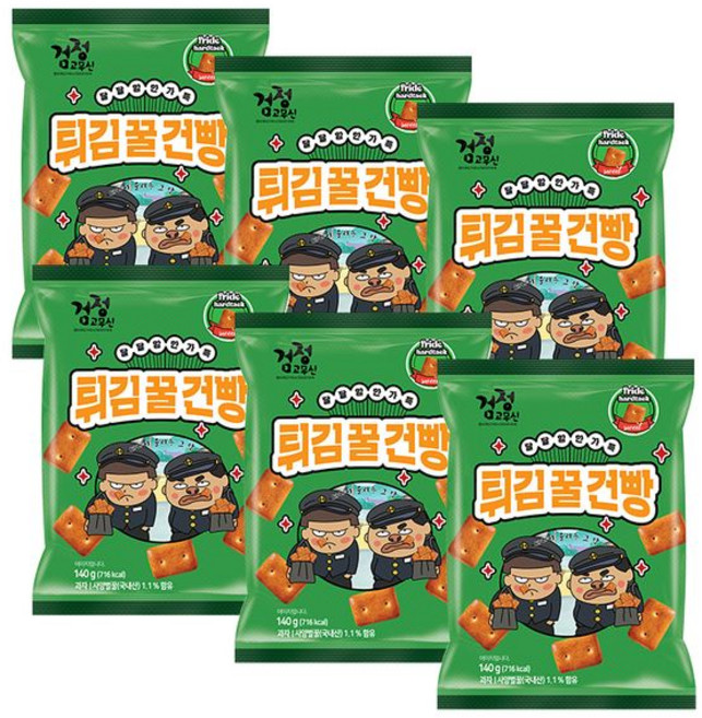 검정고무신 튀김꿀건빵, 140g, 6개