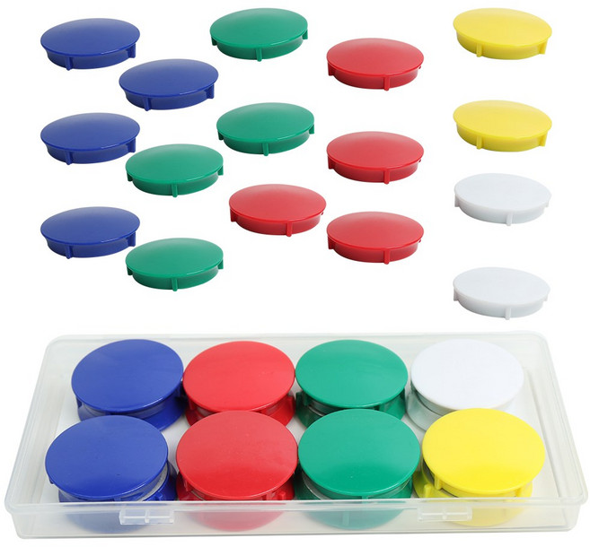 뮤즈 원형 칼라 자석 홀더 특대 / 사이즈 38mm 빨강4개 파랑 4개 녹색 4개 노랑 2개 흰색 2개, 1세트