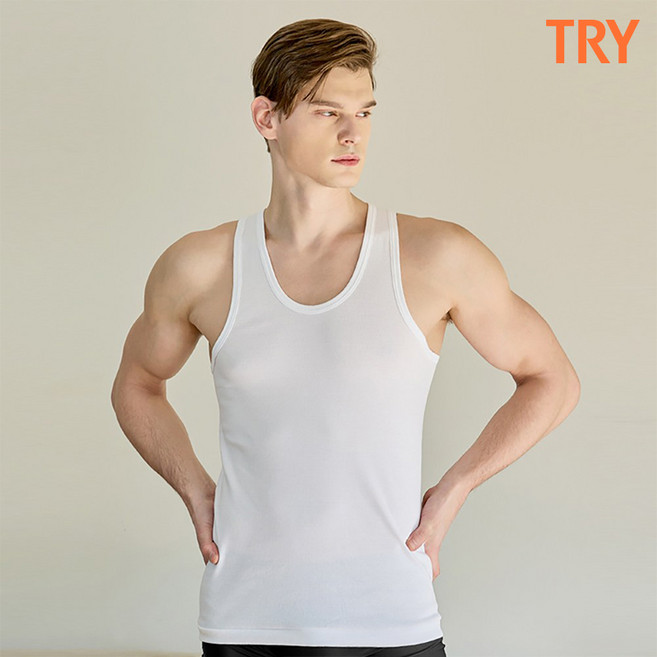 TRY 남성용 순면 100% 40수 베이직 런닝 5매입