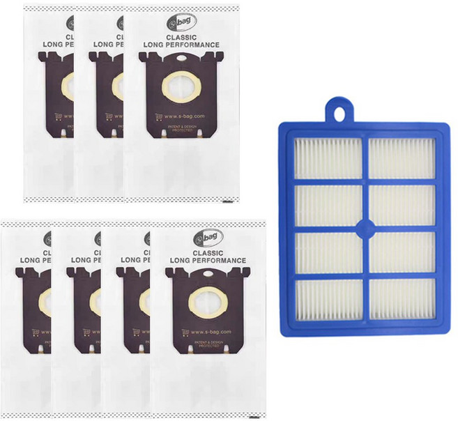 에스엔스토어 필립스 일렉트로룩스 헤파필터 S-BAG 먼지봉투, 1세트, 먼지봉투7개+필터1개