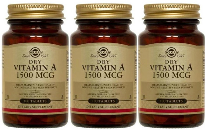 솔가 드라이 비타민A 1500mcg 타블렛, 100정, 3개