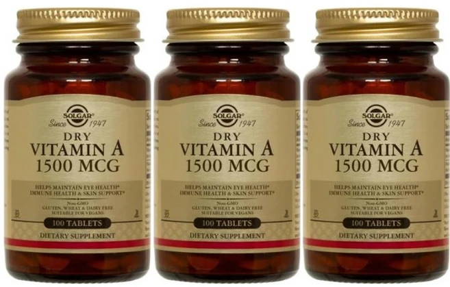 솔가 드라이 비타민A 1500mcg 타블렛, 100정, 3개 - 쿠팡