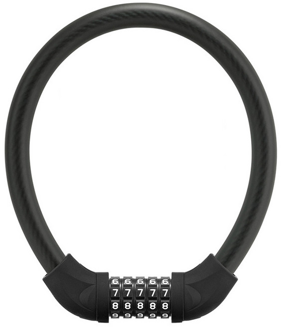 도난방지 고탄성 케이블락 자전거 와이어로프 자물쇠 5자리 암호번호 잠금 번호키 헬멧 캐리어 연장 케이블 추가, 01 : 블랙, 1개