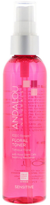 Andalou Naturals 플로랄 토너 1000 Roses 민감성 피부 178ml(6fl oz) 2팩, 1개, 178ml