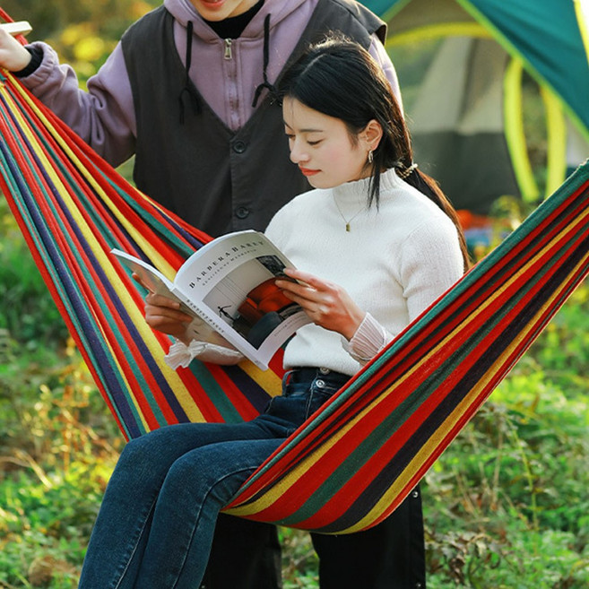 스트라이프 해먹 캠핑 차박 야외 정원 공중 그네 침대 워먹, 스트라이프해먹 대형