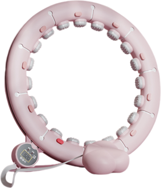 智能呼啦圈 可調節尺寸 按摩瘦腰 靜音設計 居家健身器材 【M碼 75公斤內】, 奶昔粉【M碼 75公斤內】, 1個, 815g