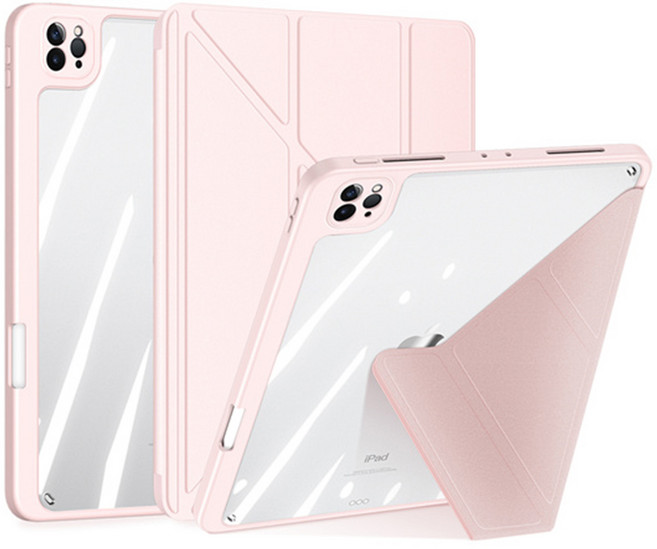 커버지원 아이패드 프로 5세대 12.9형 M1 (2021) 트라이앵글 스마트커버 케이스﻿, 핑크, 1개