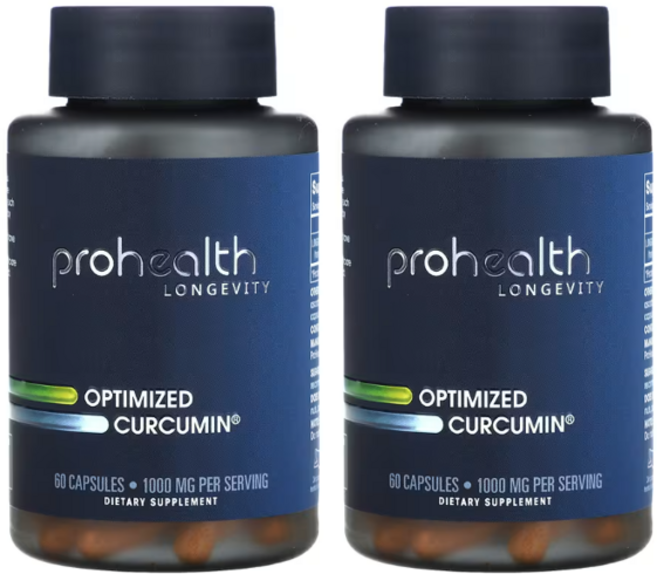 프로헬스 최적화 롱비다커큐민 1000mg 강황 LONGVIDA Curcumin 쿠르쿠미노이드, 2병, 2개, 60정