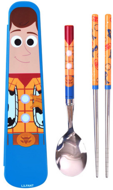 키즈키즈 토이스토리4 진공 주니어스텐수저 케이스세트 (우디), 1개