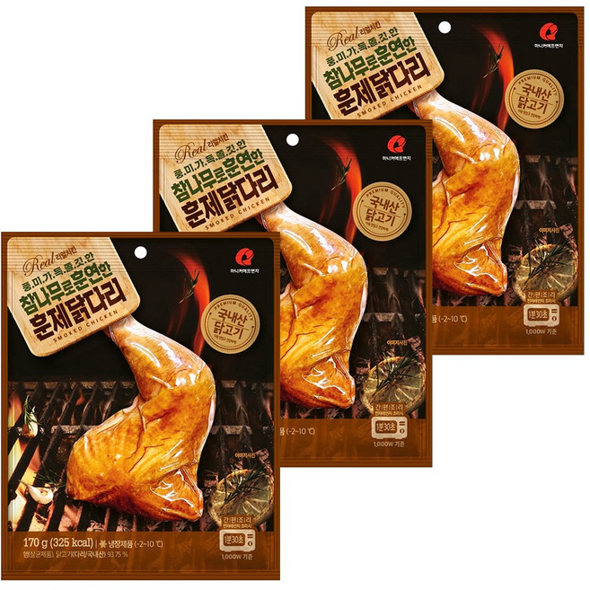 마니커 참나무로 훈연한 훈제닭다리, 3개, 170g