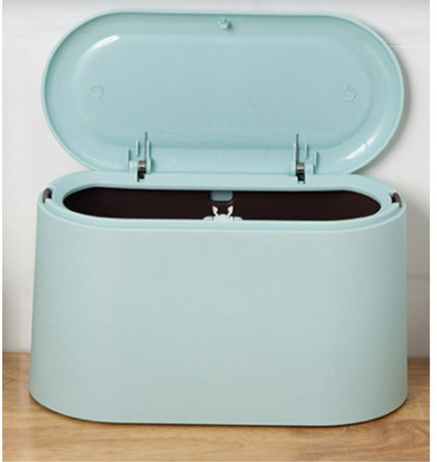 밀폐형 미니 탁상용 화장대 쓰레기통 까페휴지통 업소휴지통 기능성휴지통, 핑크, 1개