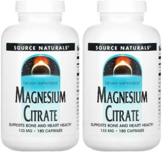 Source Naturals 소스 내추럴스 마그네슘 시트레이트 133mg, 2개, 180정 - 쿠팡