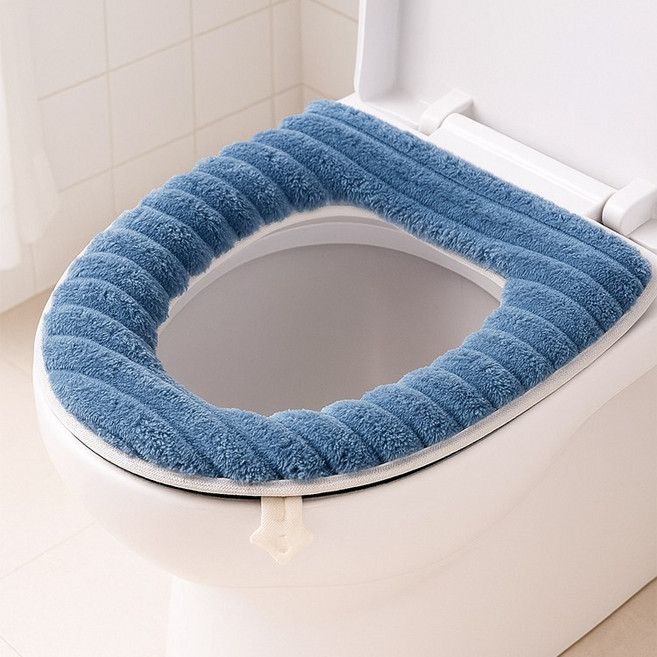 포근 골지 극세사 변기시트 커버 4color, 1개, 블루